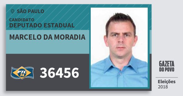 Santinho Marcelo da Moradia 36456 (PTC) Deputado Estadual | São Paulo | Eleições 2018 Santinho Marcelo da Moradia 36456 (PTC) Deputado Estadual | São Paulo | Eleições 2018