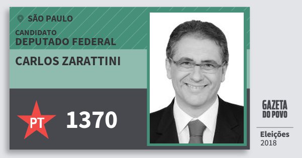 Santinho Carlos Zarattini 1370 (PT) Deputado Federal | São Paulo | Eleições 2018 Santinho Carlos Zarattini 1370 (PT) Deputado Federal | São Paulo | Eleições 2018