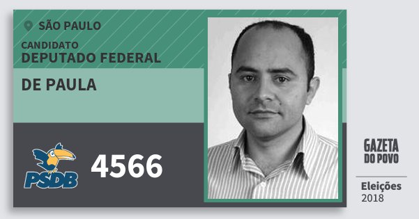 Santinho de Paula 4566 (PSDB) Deputado Federal | São Paulo | Eleições 2018 Santinho de Paula 4566 (PSDB) Deputado Federal | São Paulo | Eleições 2018